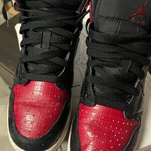 Jordan Black and Red Kids Sneakers